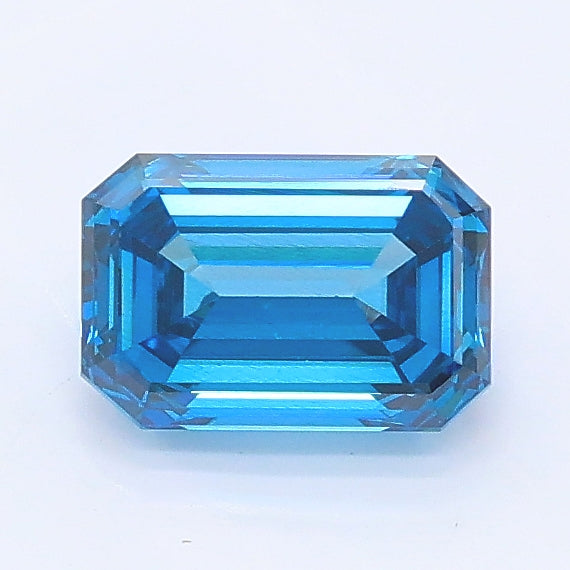 0.90 carat fancy vivid blue emerald lab grown diamond VS2 clarity