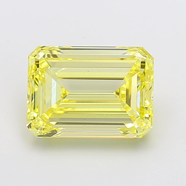 4.01 carat fancy intense yellow emerald lab grown diamond VS1 clarity