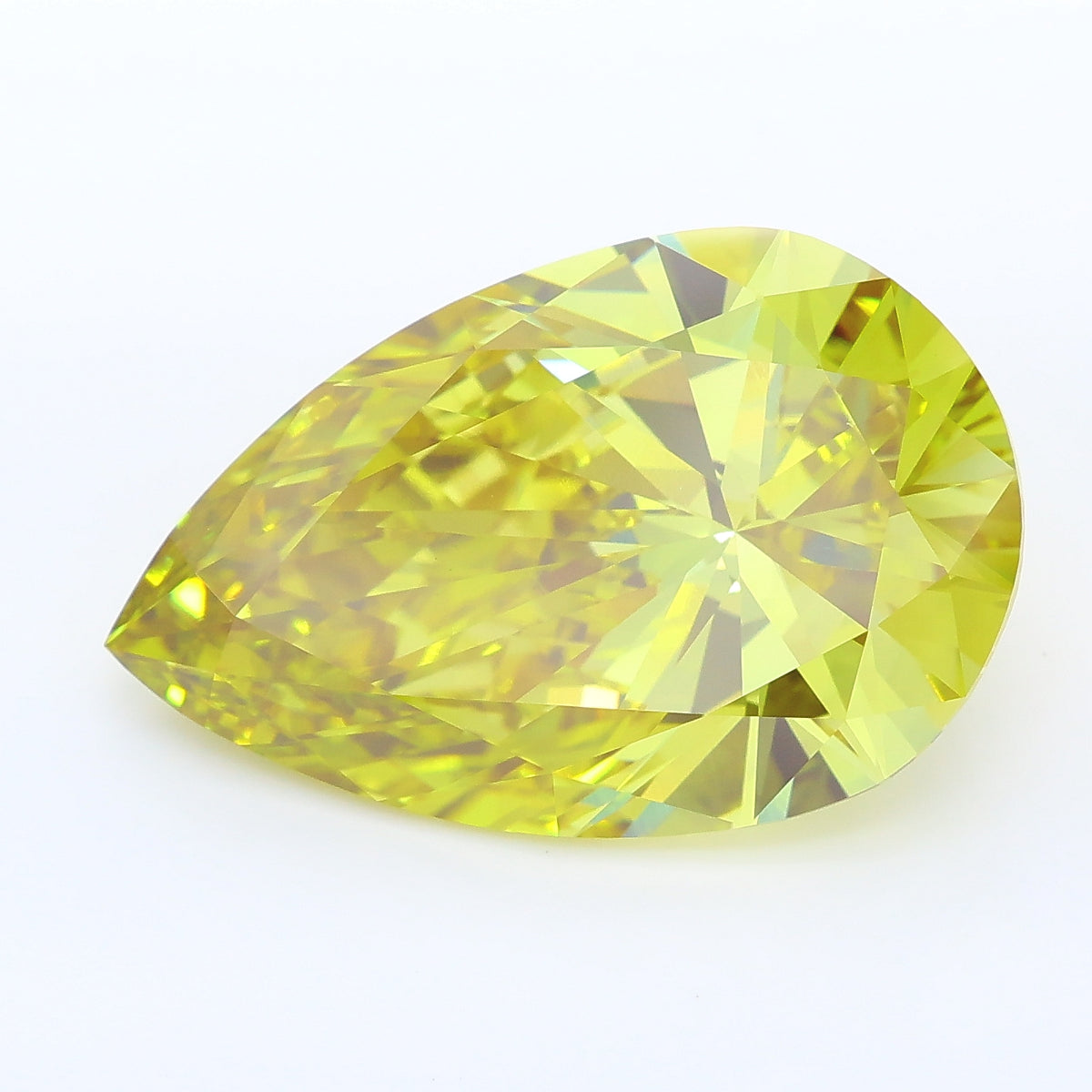 9.27 carat fancy vivid yellow pear lab grown diamond VVS2 clarity