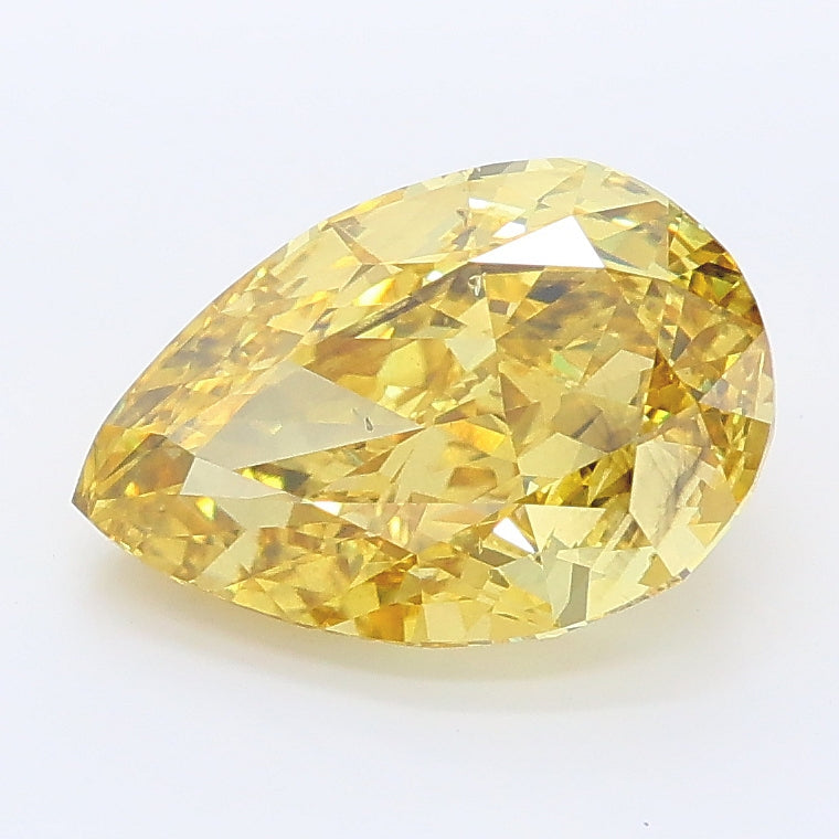 2.50 carat fancy intense yellow pear lab grown diamond VS2 clarity