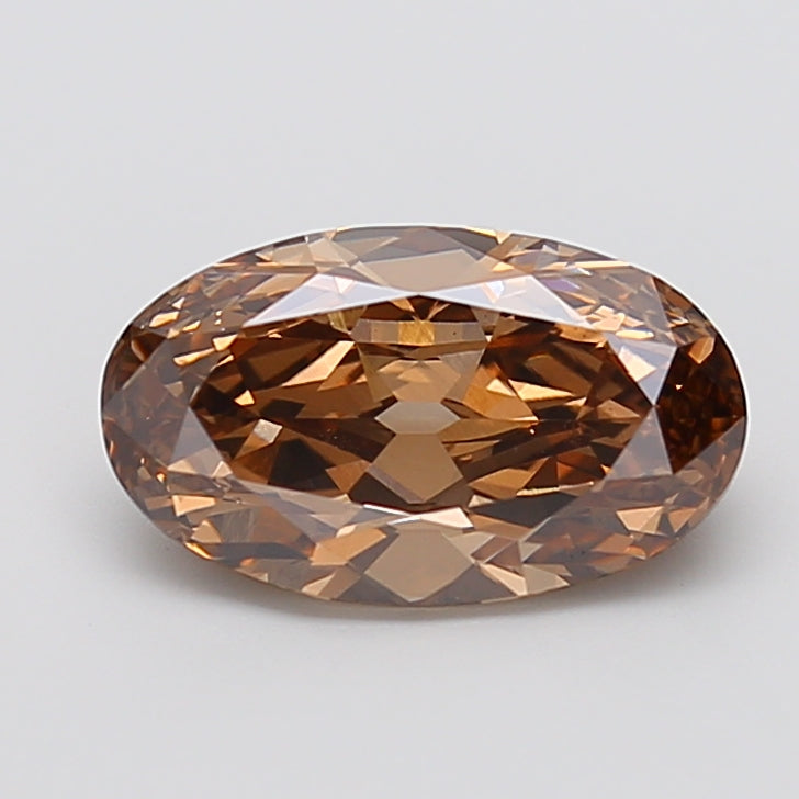 3.01 carat fancy brown moval lab grown diamond VS1 clarity