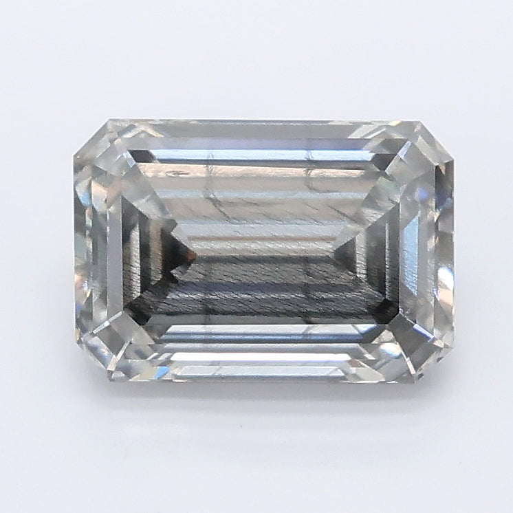 2.06 carat very light gray emerald lab grown diamond I2 clarity