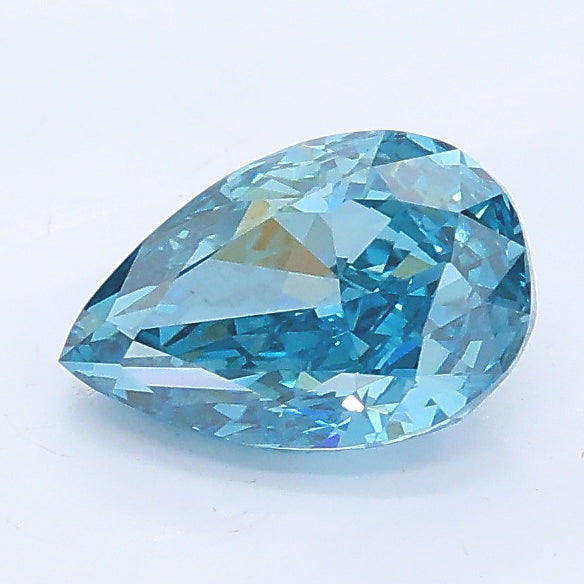 1.03 carat fancy vivid blue pear lab grown diamond VS1 clarity