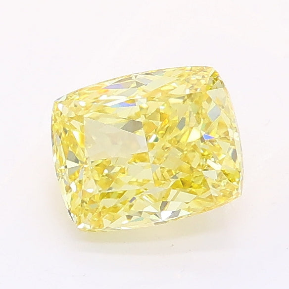 1.03 carat fancy intense yellow cushion lab grown diamond VVS2 clarity