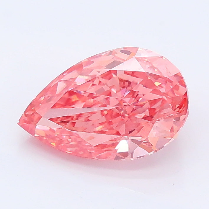 1.75 carat fancy vivid pink pear lab grown diamond VVS2 clarity