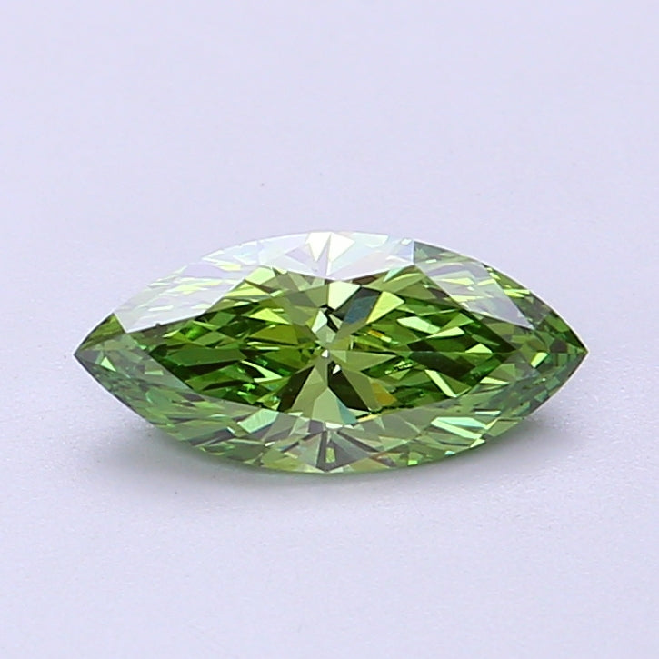 0.72 carat fancy vivid green marquise lab grown diamond VS1 clarity