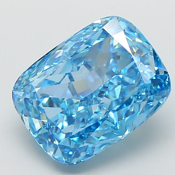 4.01 carat fancy vivid blue cushion lab grown diamond VS1 clarity