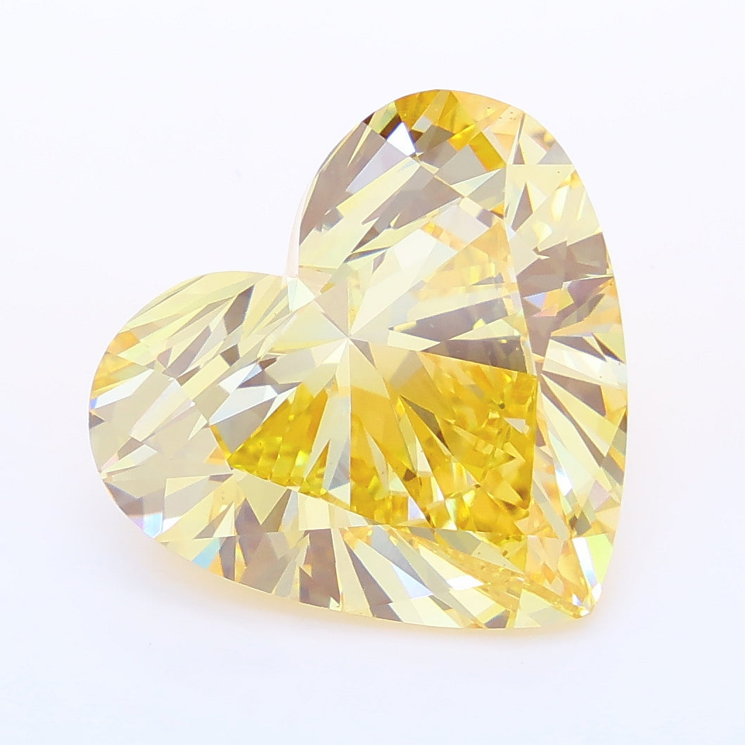8.96 carat fancy yellow heart lab grown diamond VVS2 clarity