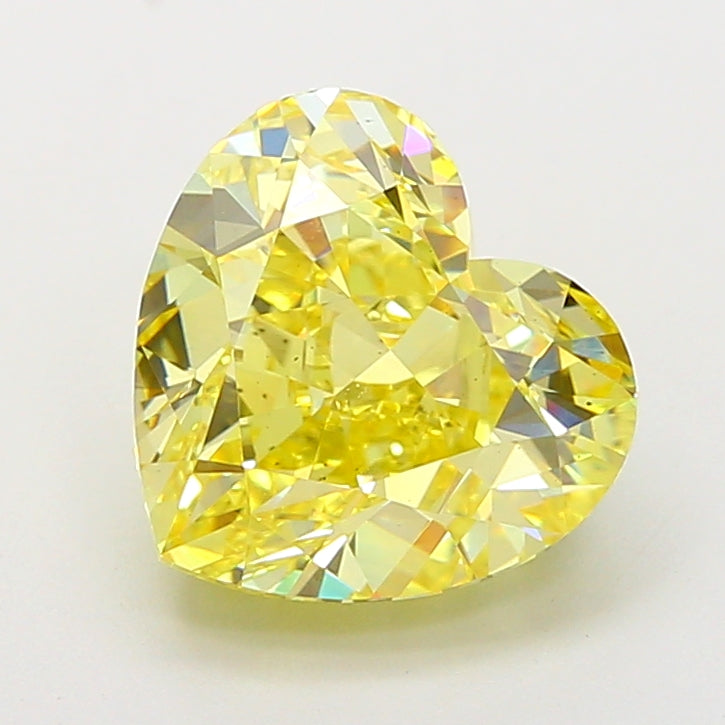 5.01 carat fancy intense yellow heart lab grown diamond VS1 clarity