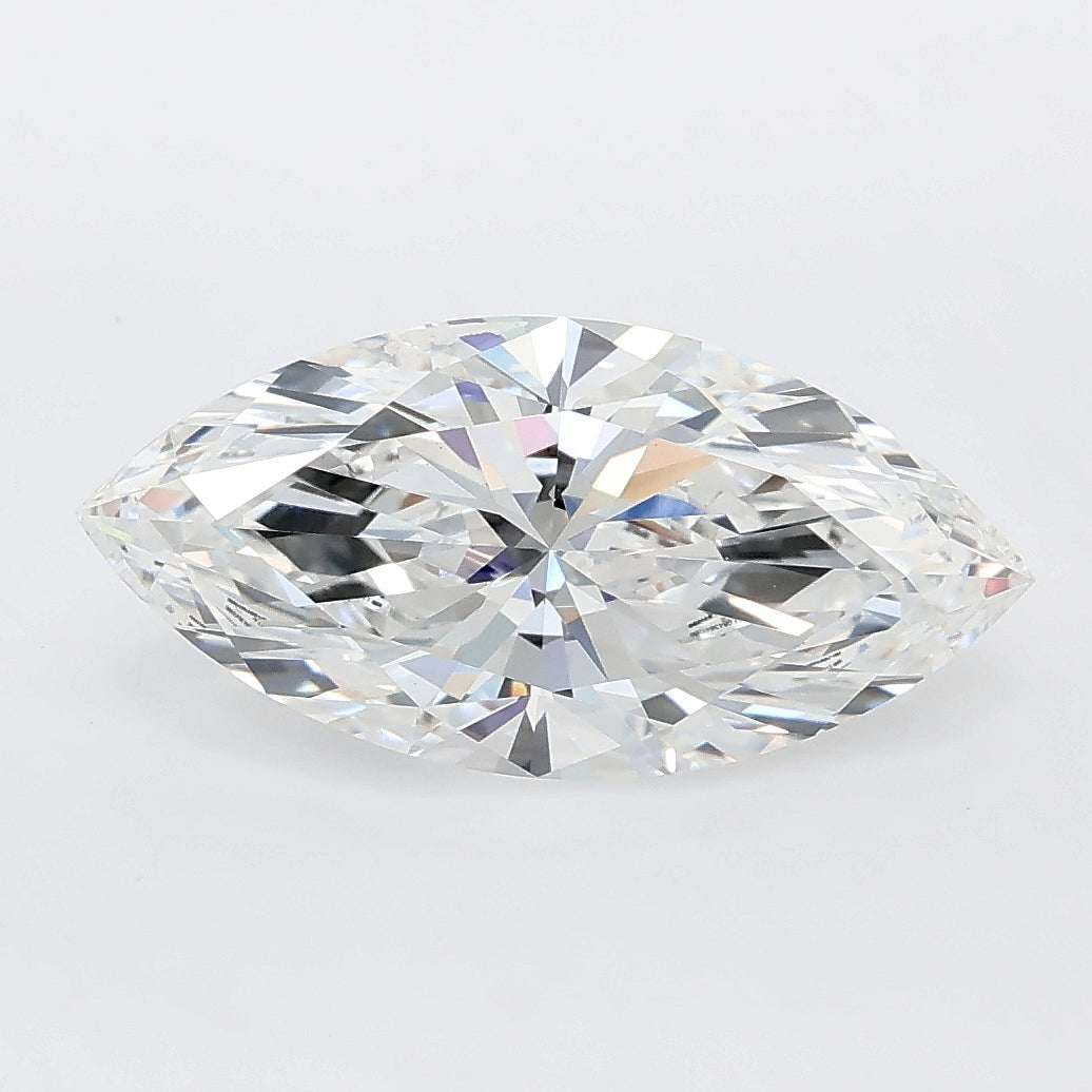 2.57 carat marquise lab grown diamond E color VVS2 clarity