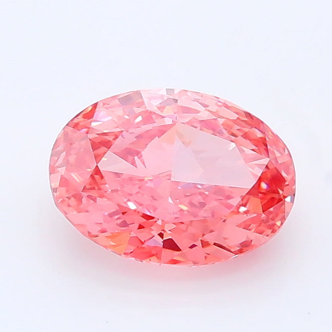 1.16 carat fancy vivid pink oval lab grown diamond VVS2 clarity