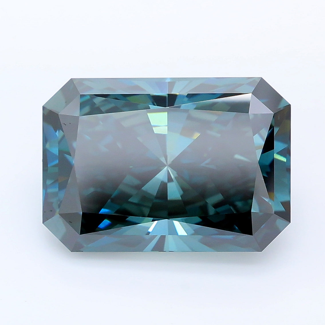 6.61 carat fancy deep green radiant lab grown diamond VS1 clarity