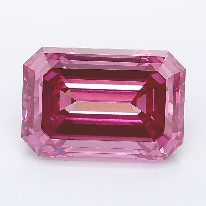 3.00 carat fancy vivid pink emerald lab grown diamond VS1 clarity