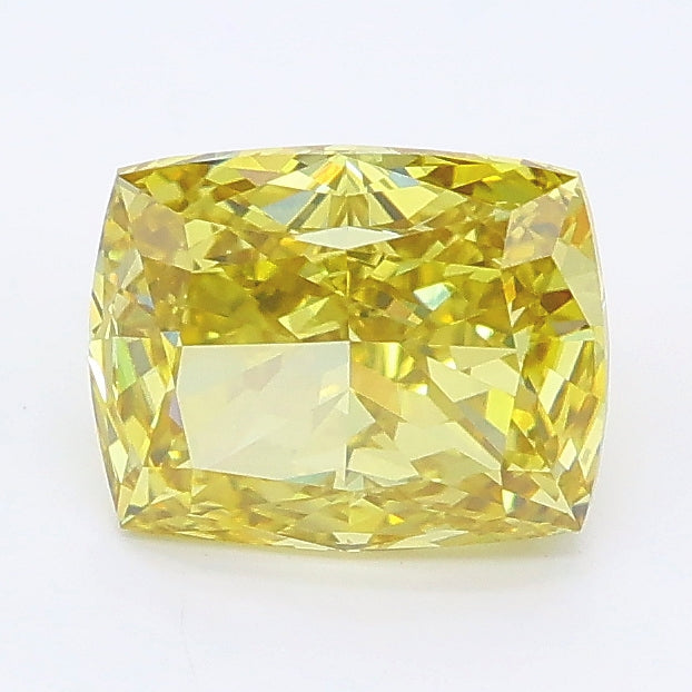 1.50 carat fancy intense yellow cushion lab grown diamond VVS2 clarity