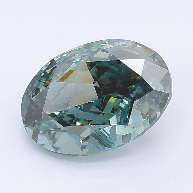 1.73 carat fancy grayish blue oval lab grown diamond VVS2 clarity
