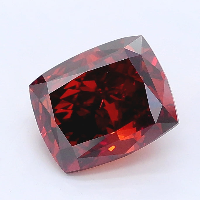 2.00 carat fancy intense brownish orange cushion lab grown diamond VS1 clarity