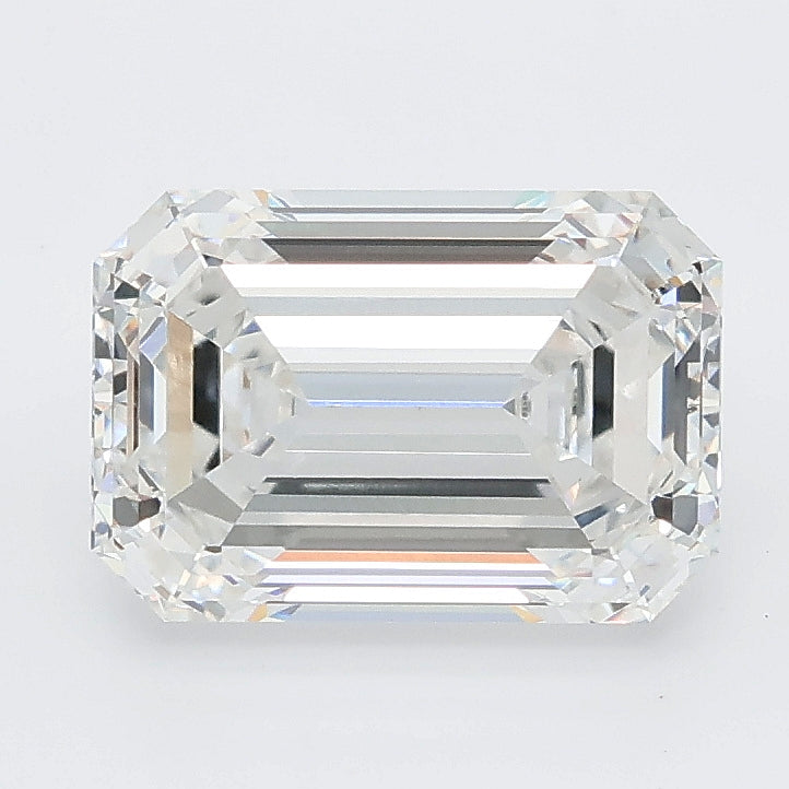 2.58 carat emerald lab grown diamond E color VVS2 clarity