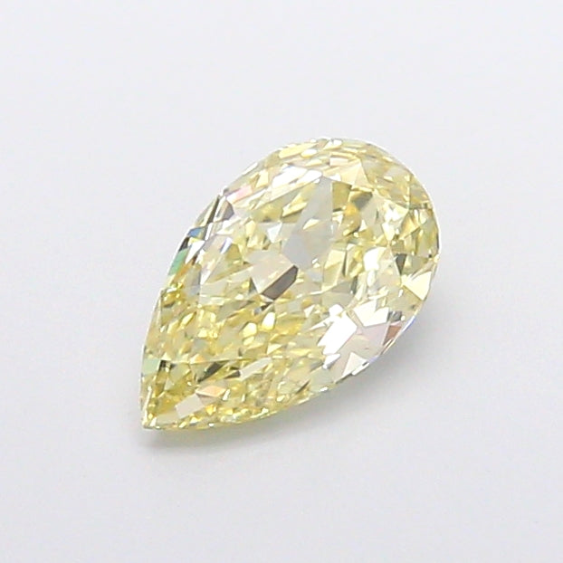 1.04 carat fancy yellow pear lab grown diamond VVS2 clarity