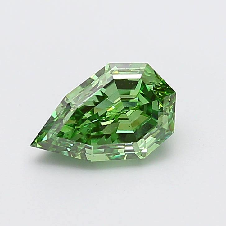 2.08 carat fancy vivid green pear lab grown diamond VS2 clarity