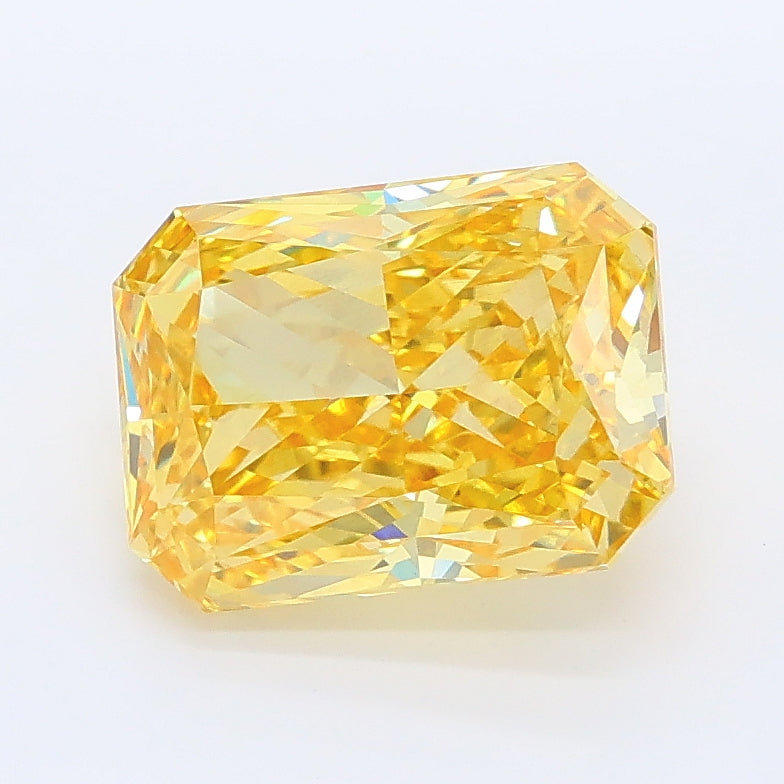 2.51 carat fancy vivid yellow radiant lab grown diamond VS2 clarity
