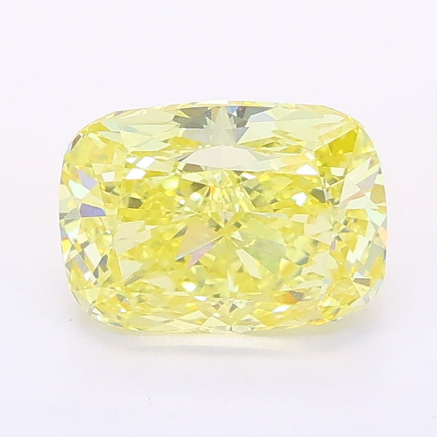 1.50 carat fancy intense yellow cushion lab grown diamond VS1 clarity