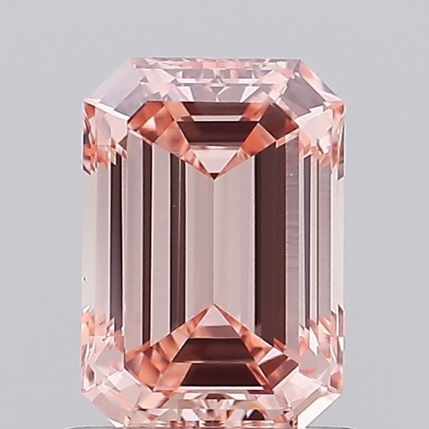 1.00 carat fancy intense pink emerald lab grown diamond VS1 clarity