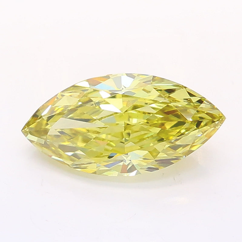 1.55 carat fancy yellow marquise lab grown diamond VVS2 clarity