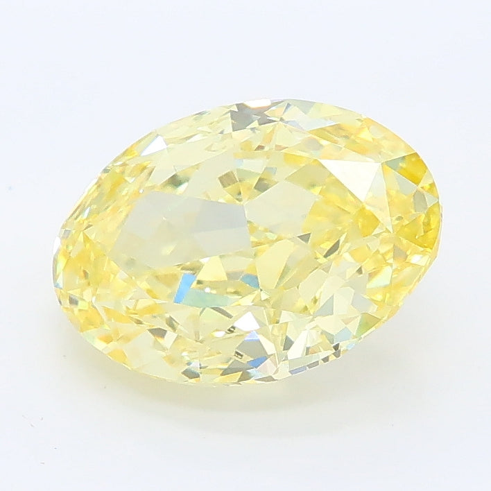 2.18 carat fancy intense yellow oval lab grown diamond VS1 clarity