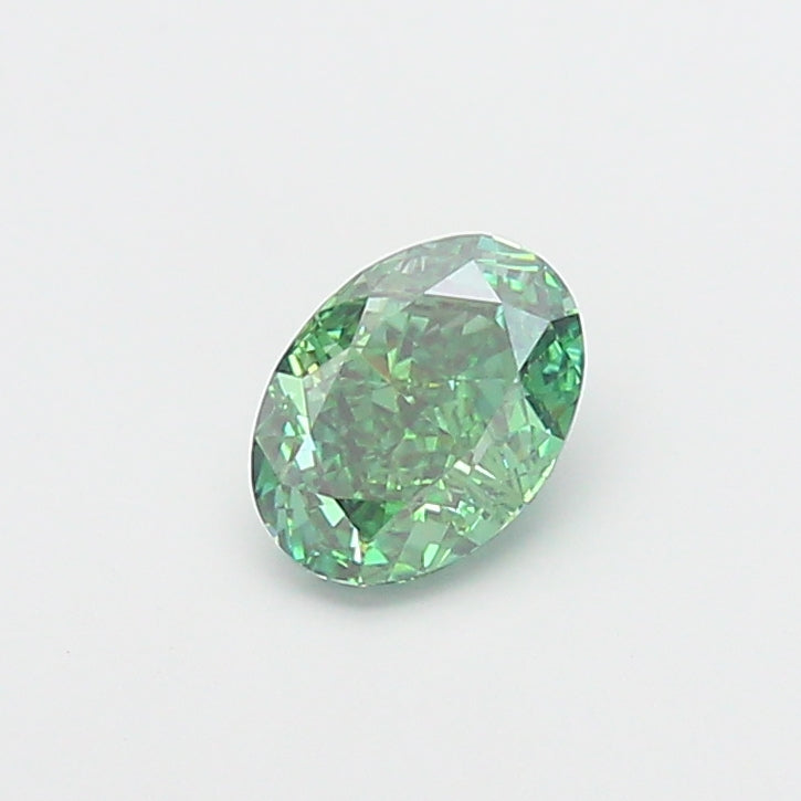 1.68 carat fancy vivid green oval lab grown diamond VVS2 clarity