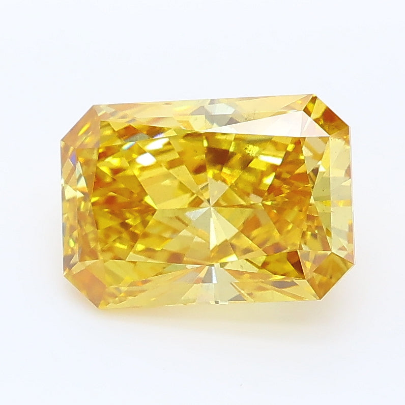 2.04 carat fancy intense brownish yellow radiant lab grown diamond SI1 clarity