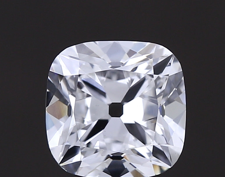 0.90 carat old mine cushion lab grown diamond D color VVS2 clarity