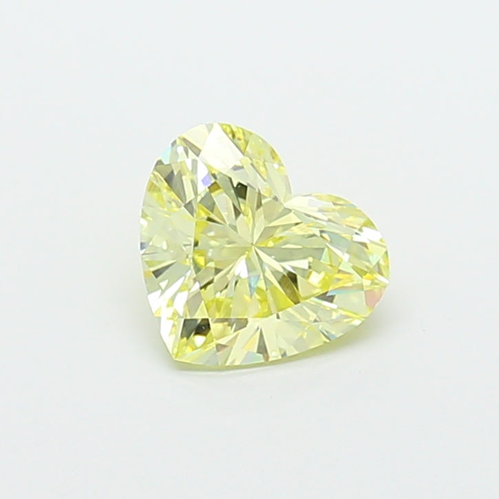 1.52 carat fancy yellow heart lab grown diamond VVS2 clarity