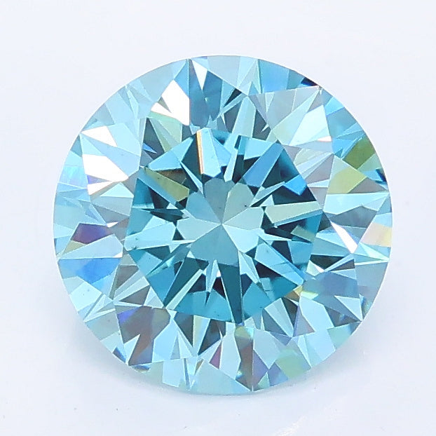 1.79 carat fancy vivid blue round lab grown diamond VS1 clarity