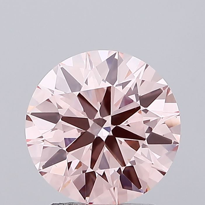 2.38 carat fancy intense pink round lab grown diamond VS1 clarity