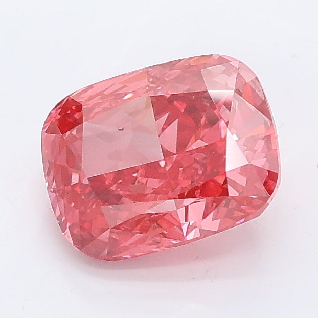 1.59 carat fancy vivid pink cushion lab grown diamond SI1 clarity