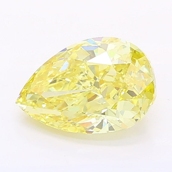 1.01 carat fancy intense yellow pear lab grown diamond VS1 clarity