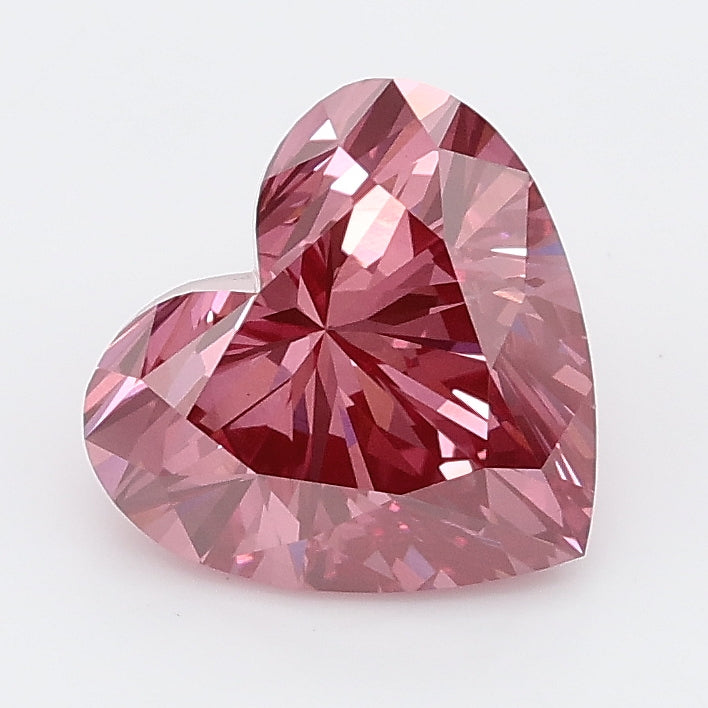 2.15 carat fancy vivid pink heart lab grown diamond VS1 clarity
