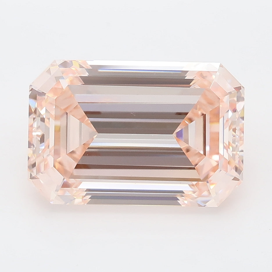 5.05 carat fancy intense pink emerald lab grown diamond VS1 clarity