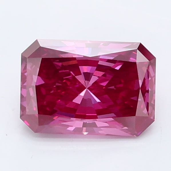 1.07 carat fancy vivid pink radiant lab grown diamond VS1 clarity