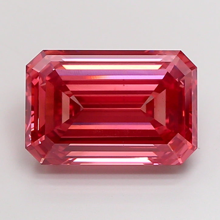 10.08 carat fancy vivid pink emerald lab grown diamond VS1 clarity