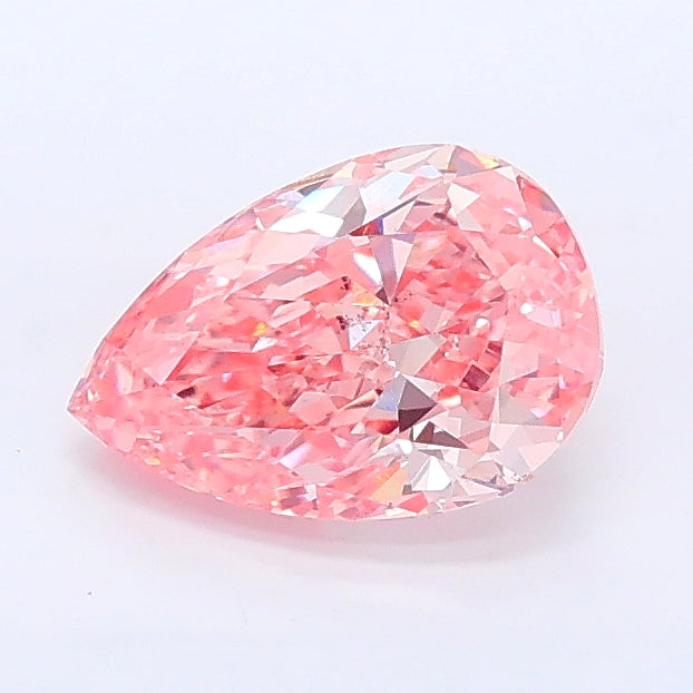 1.01 carat fancy vivid pink pear lab grown diamond VS2 clarity