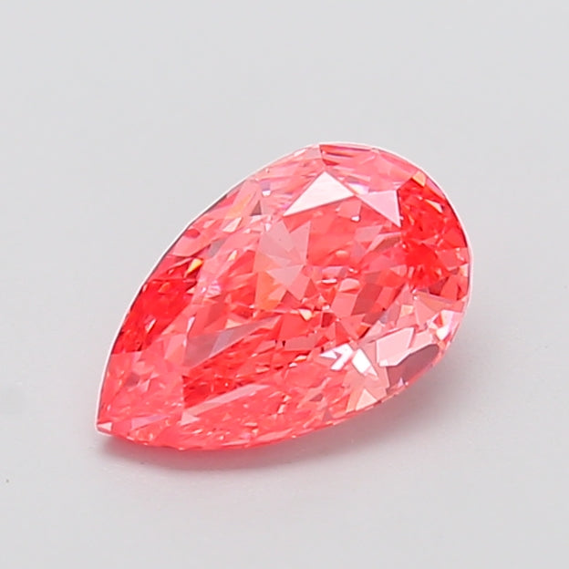 1.66 carat fancy vivid pink pear lab grown diamond VVS2 clarity