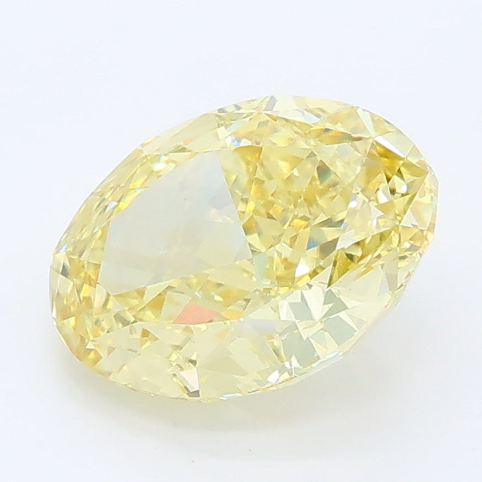 2.42 carat fancy intense yellow oval lab grown diamond VS1 clarity