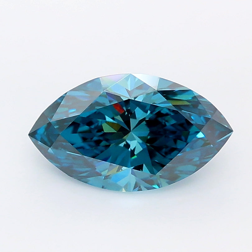 1.35 carat fancy deep blue marquise lab grown diamond VVS2 clarity