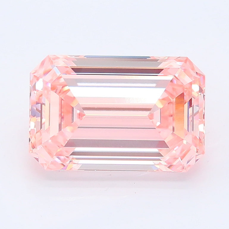 2.52 carat fancy intense pink emerald lab grown diamond VVS2 clarity