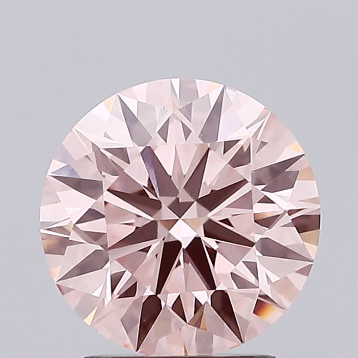 2.05 carat fancy intense pink round lab grown diamond VS1 clarity