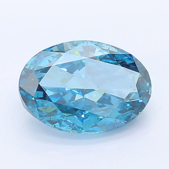1.54 carat fancy vivid blue oval lab grown diamond SI1 clarity
