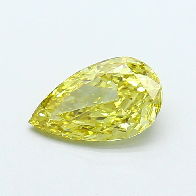 1.06 carat fancy intense yellow pear lab grown diamond VVS2 clarity