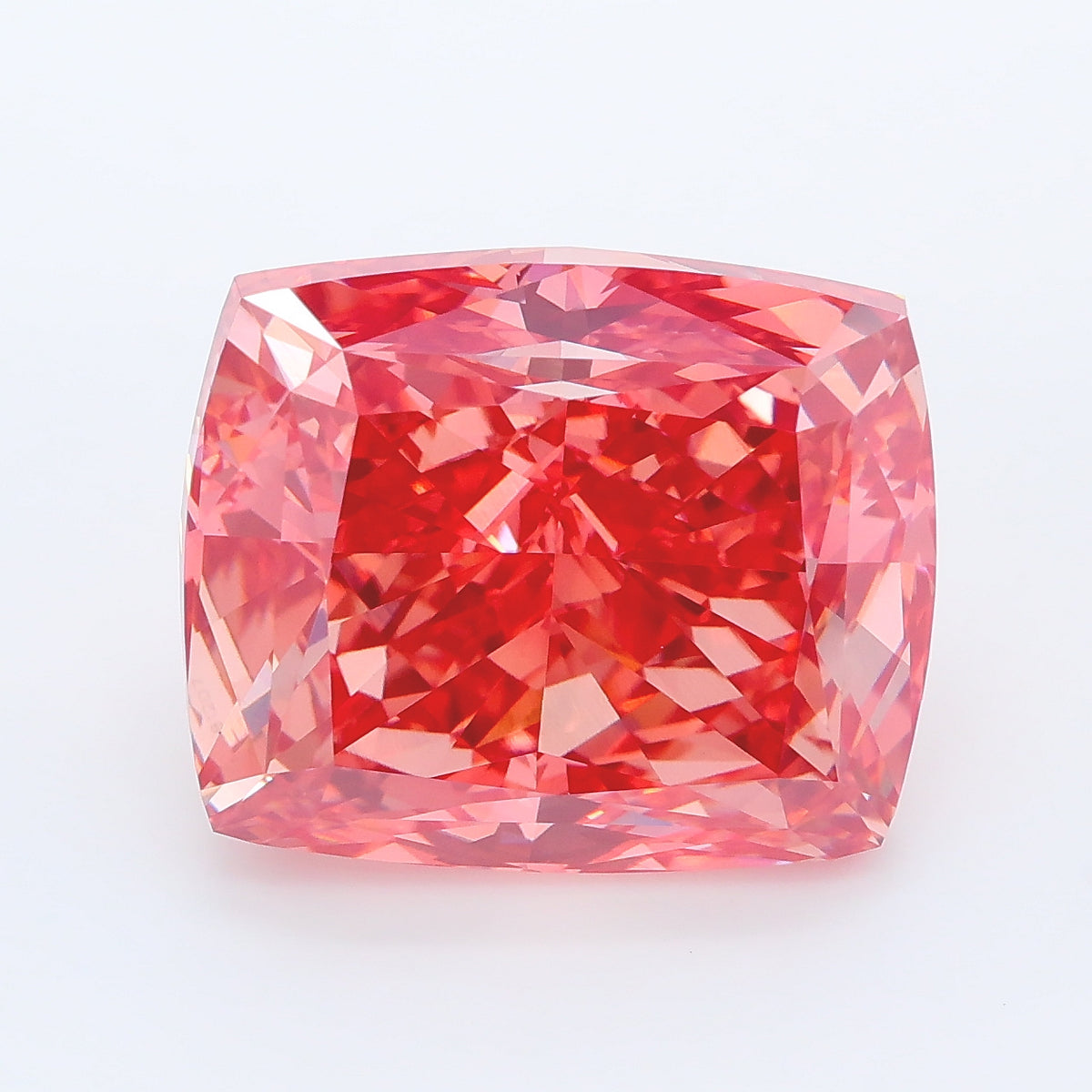 10.07 carat fancy vivid brownish pink cushion lab grown diamond VS1 clarity