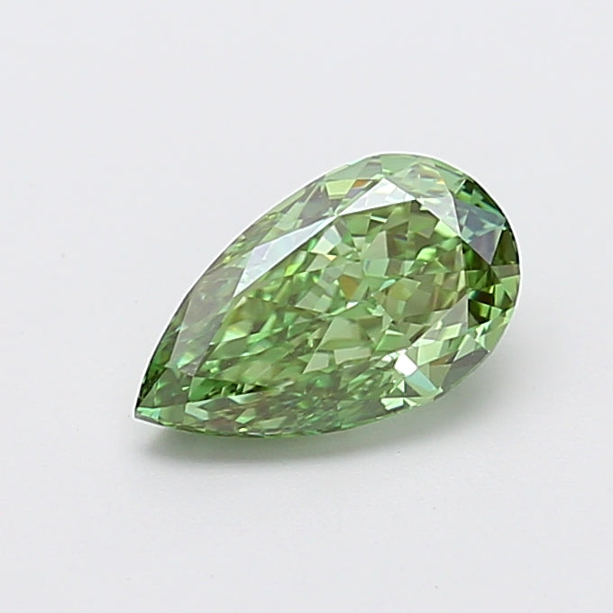 1.57 carat fancy vivid green pear lab grown diamond VS1 clarity